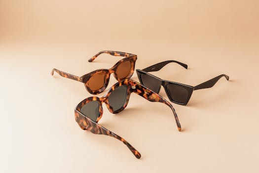 Promozione Seiko A modern display of three elegant sunglasses, perfect for summer fashion.